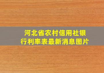 河北省农村信用社银行利率表最新消息图片