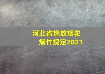 河北省燃放烟花爆竹规定2021