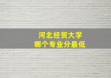 河北经贸大学哪个专业分最低