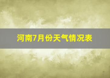 河南7月份天气情况表