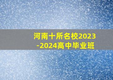 河南十所名校2023-2024高中毕业班