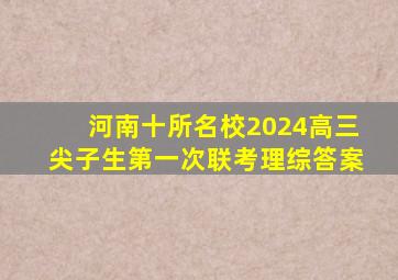 河南十所名校2024高三尖子生第一次联考理综答案