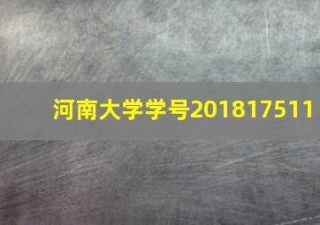 河南大学学号201817511