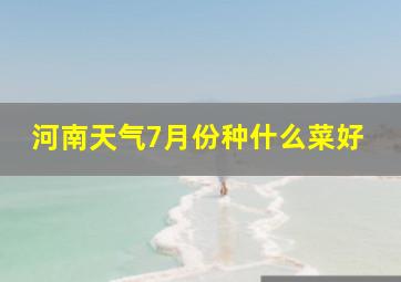 河南天气7月份种什么菜好