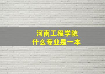 河南工程学院什么专业是一本