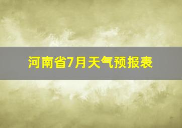 河南省7月天气预报表