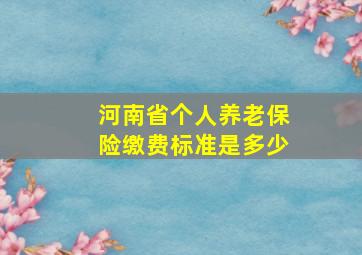 河南省个人养老保险缴费标准是多少