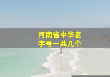 河南省中华老字号一共几个