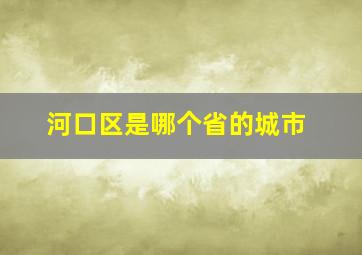 河口区是哪个省的城市