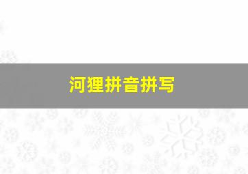 河狸拼音拼写