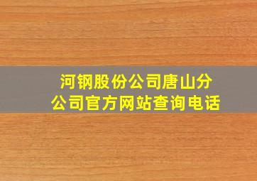 河钢股份公司唐山分公司官方网站查询电话