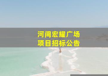 河间宏耀广场项目招标公告