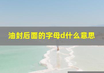 油封后面的字母d什么意思