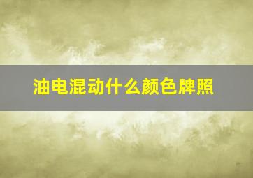 油电混动什么颜色牌照