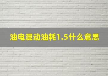 油电混动油耗1.5什么意思