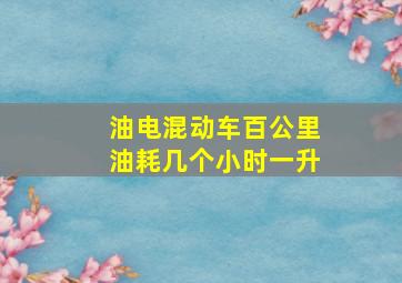 油电混动车百公里油耗几个小时一升