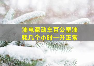 油电混动车百公里油耗几个小时一升正常