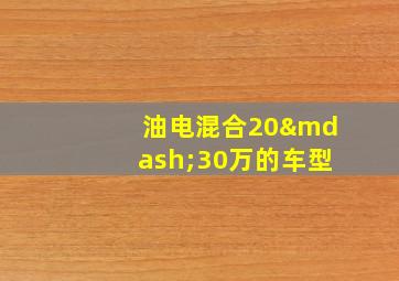 油电混合20—30万的车型