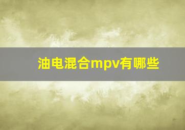 油电混合mpv有哪些