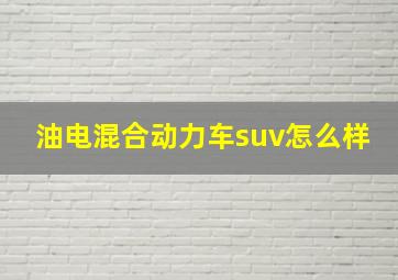 油电混合动力车suv怎么样