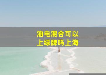 油电混合可以上绿牌吗上海