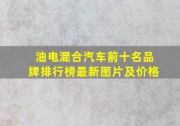 油电混合汽车前十名品牌排行榜最新图片及价格