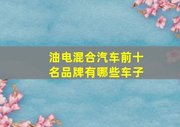 油电混合汽车前十名品牌有哪些车子