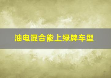 油电混合能上绿牌车型