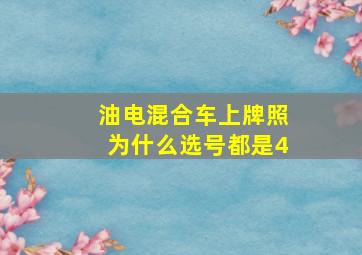 油电混合车上牌照为什么选号都是4