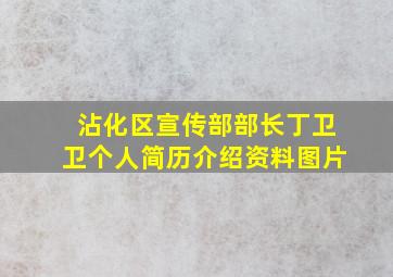 沾化区宣传部部长丁卫卫个人简历介绍资料图片