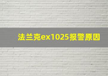 法兰克ex1025报警原因