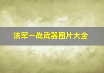 法军一战武器图片大全