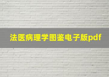 法医病理学图鉴电子版pdf