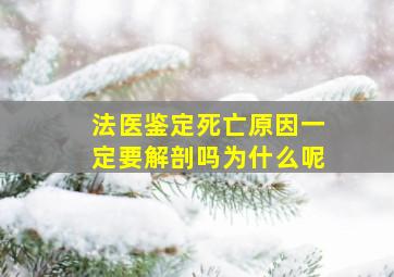 法医鉴定死亡原因一定要解剖吗为什么呢