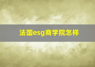 法国esg商学院怎样