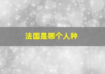 法国是哪个人种