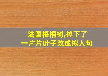 法国梧桐树,掉下了一片片叶子改成拟人句