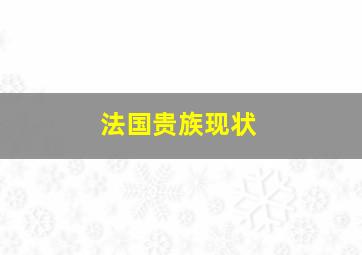 法国贵族现状