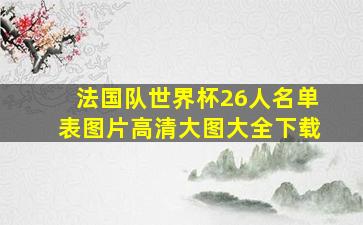 法国队世界杯26人名单表图片高清大图大全下载