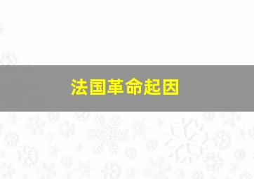 法国革命起因