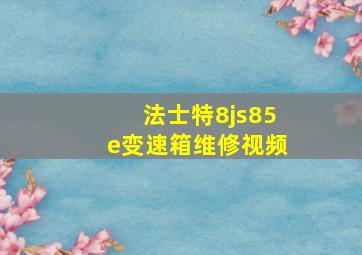 法士特8js85e变速箱维修视频