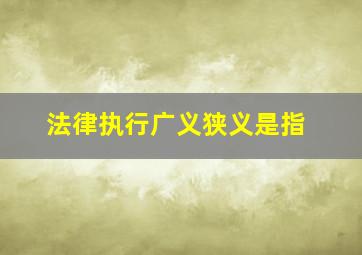 法律执行广义狭义是指