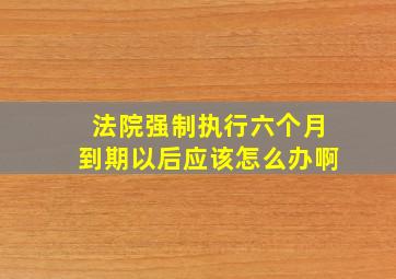 法院强制执行六个月到期以后应该怎么办啊