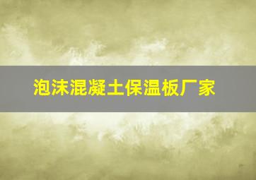 泡沫混凝土保温板厂家