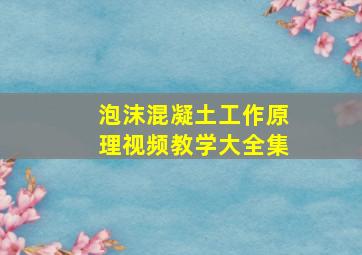 泡沫混凝土工作原理视频教学大全集