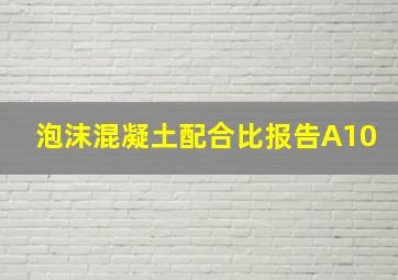 泡沫混凝土配合比报告A10