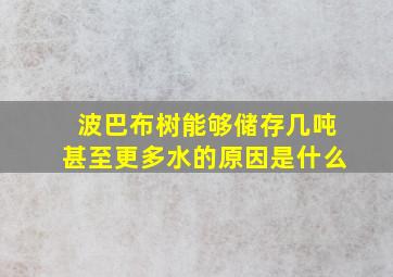 波巴布树能够储存几吨甚至更多水的原因是什么