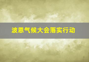 波恩气候大会落实行动