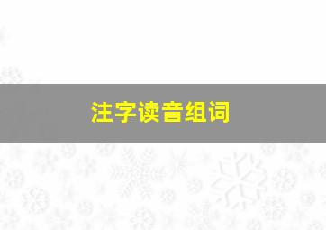 注字读音组词