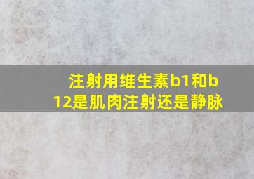 注射用维生素b1和b12是肌肉注射还是静脉